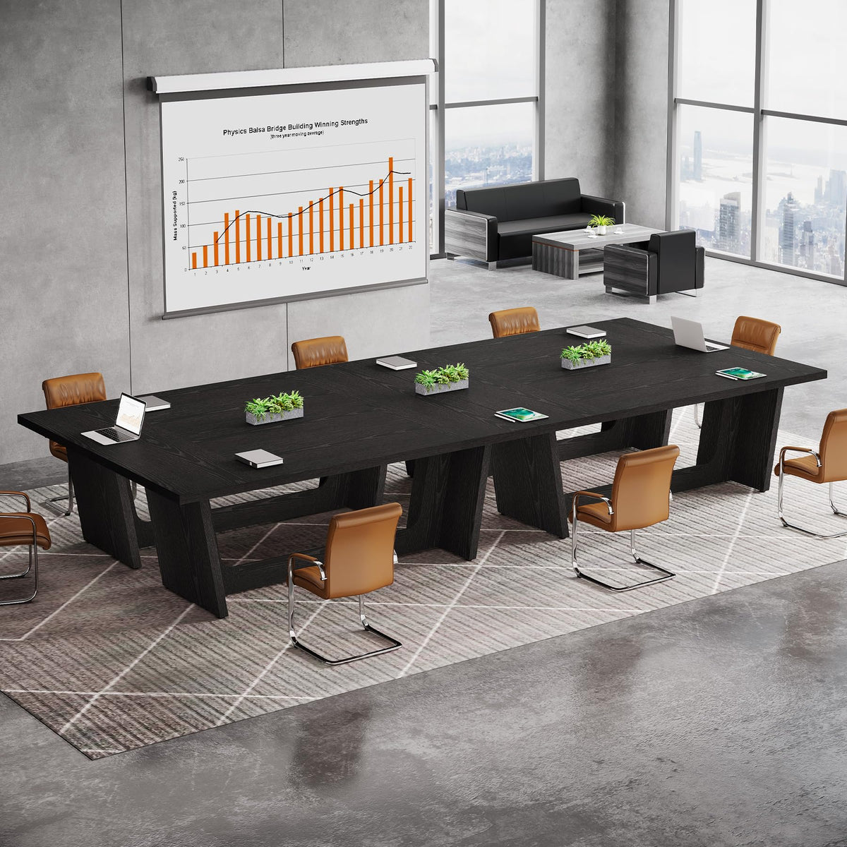 6 FT Rectangular Conference Table with Pedestal Base U992931