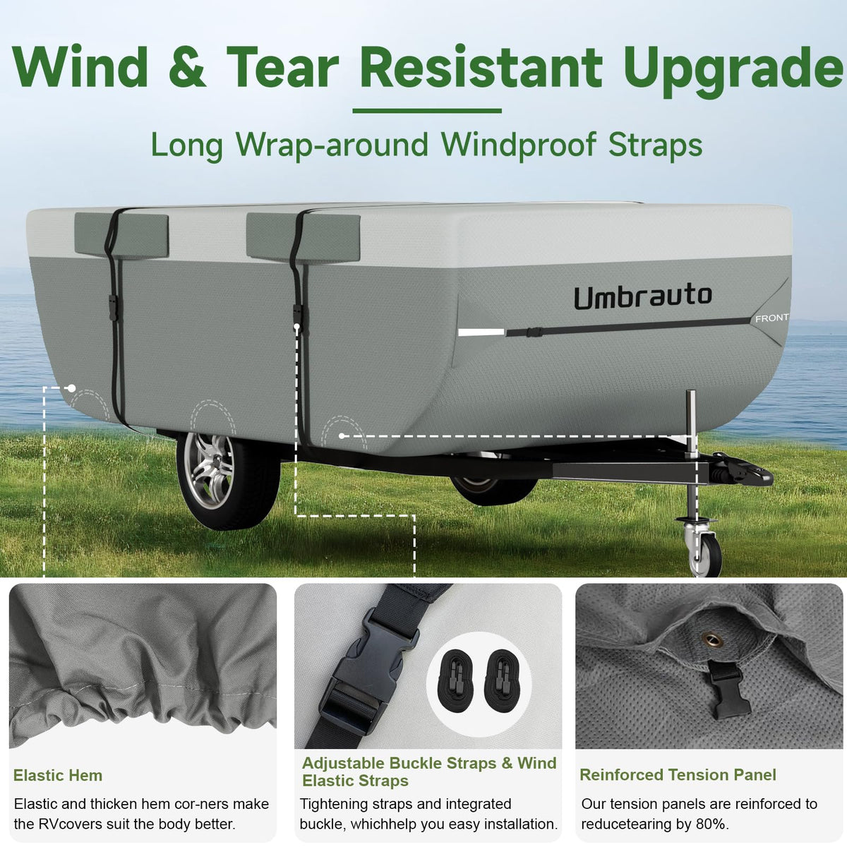14-16ft Waterproof Breathable Ripstop Pop Up Camper Cover L12659