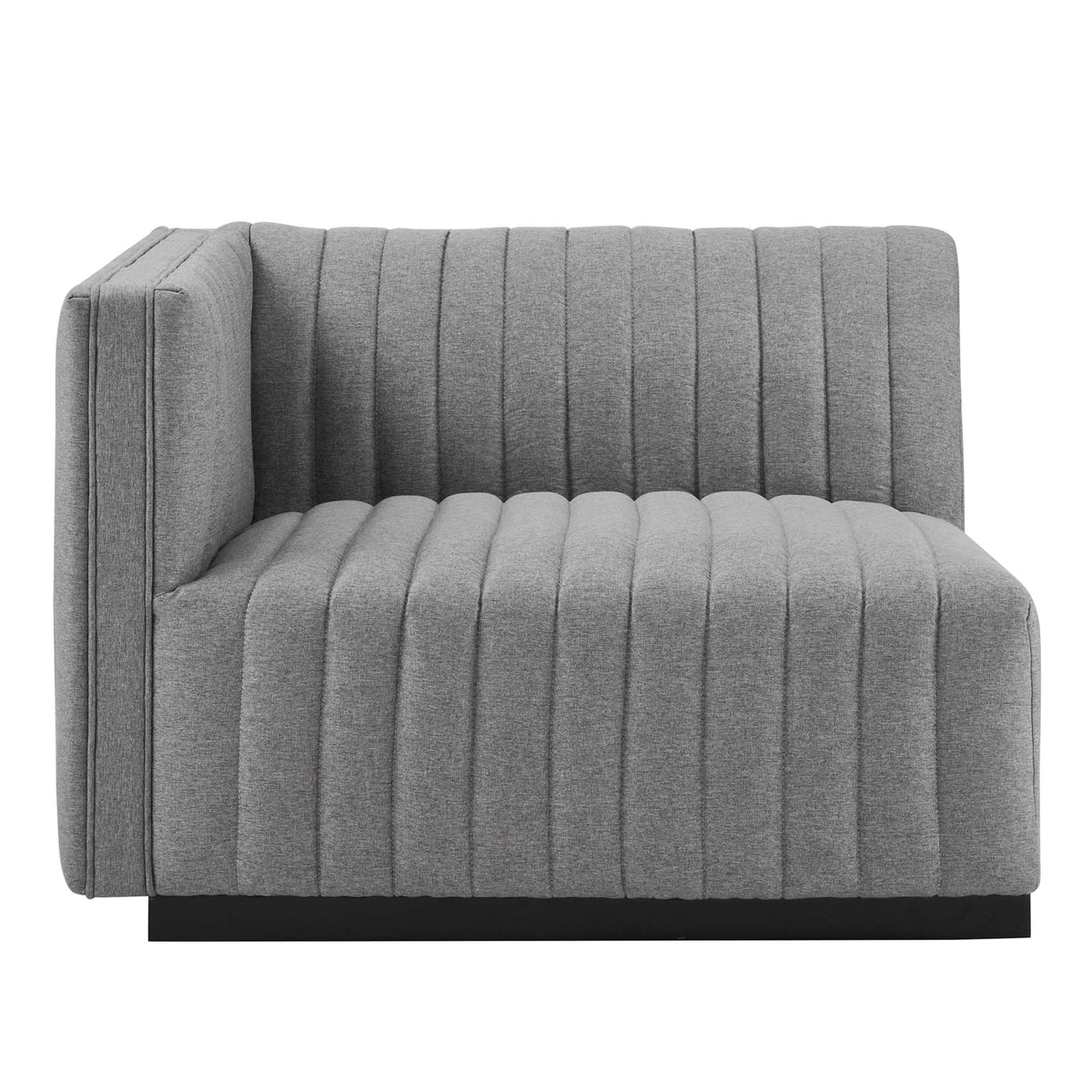 Black Light Gray Tufted Upholstered Loveseat H5001