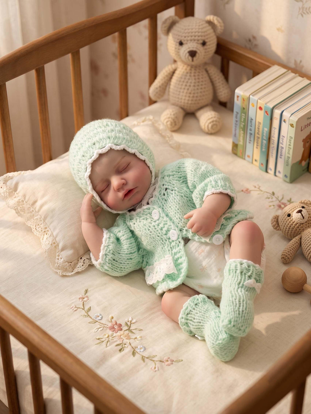 20-Inch Sleeping Reborn Baby Doll with Knitted Hat E230
