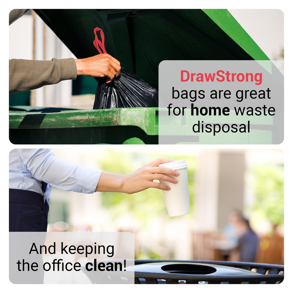 30 Gallon Black Drawstring Trash Bags 150 Count I766