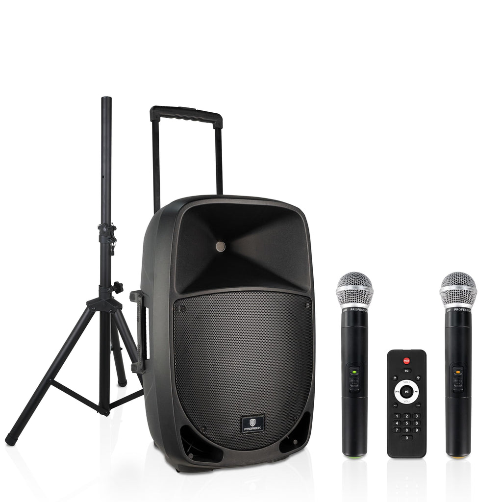 1600W 2-Way Rechargeable Powered PA Speaker System with Bluetooth W335476