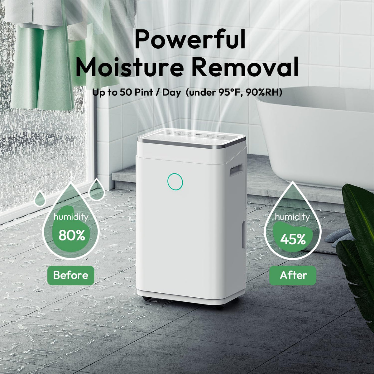 50 Pint Dehumidifier with Drain Hose S243