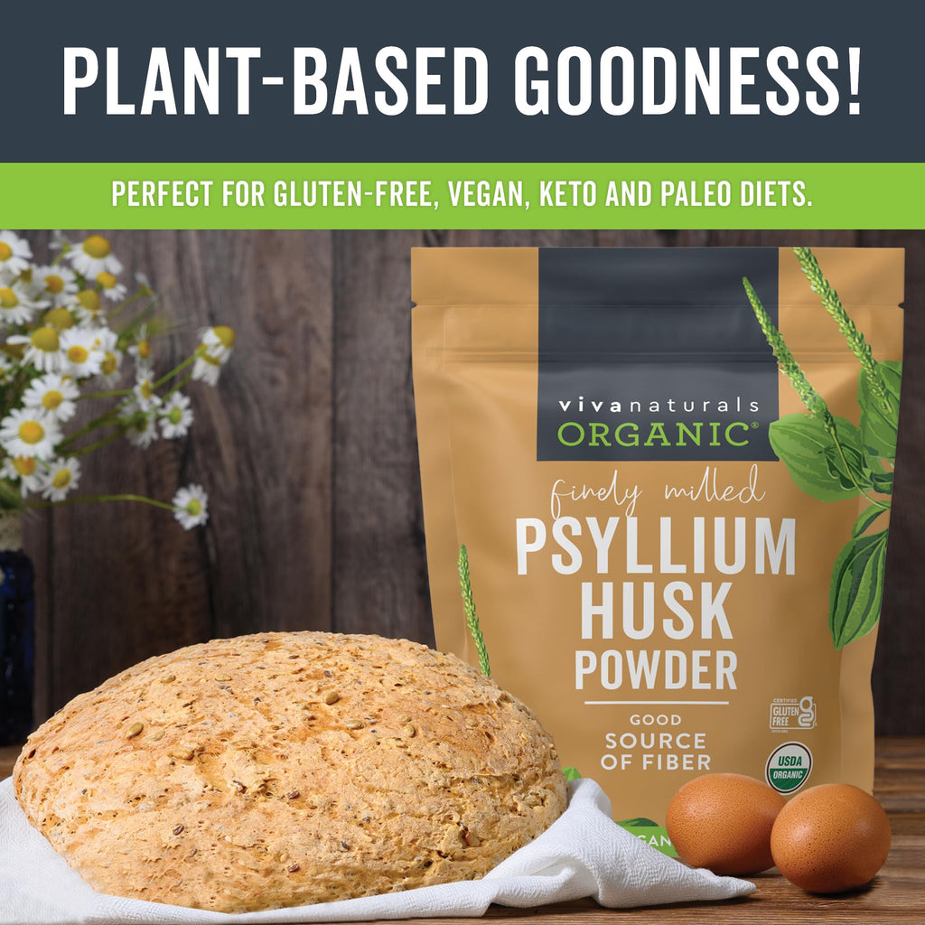 24 oz Organic Psyllium Husk Powder and 100 Count Medicated Cooling Pads K309