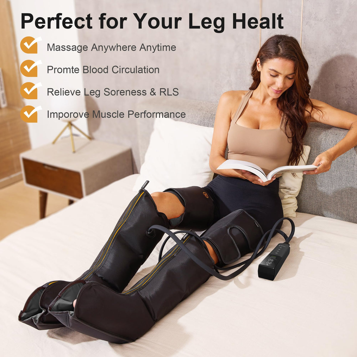 Cordless Rechargeable Leg Air Compression Massager A216