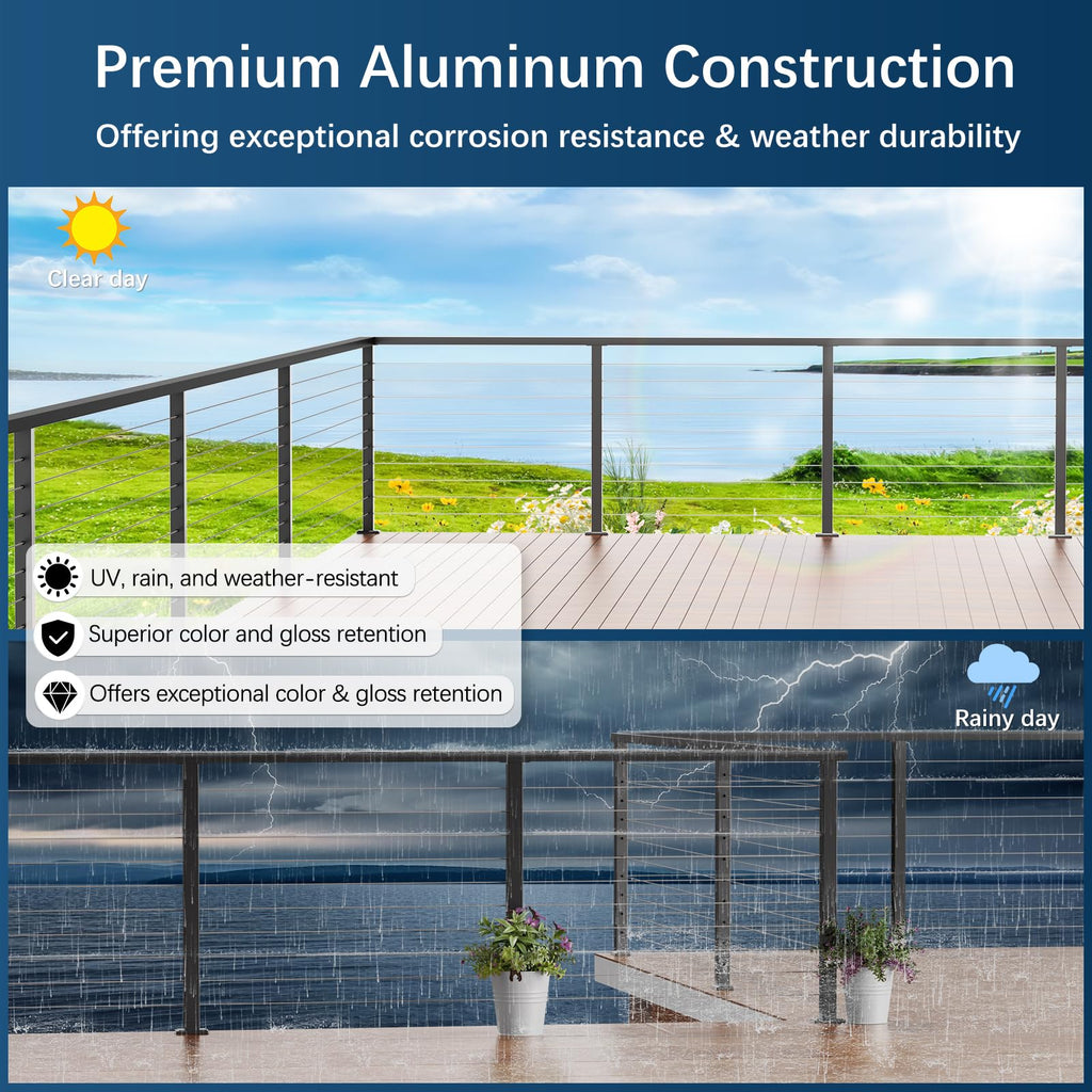 Black Aluminum Handrail 3 Pack U2818