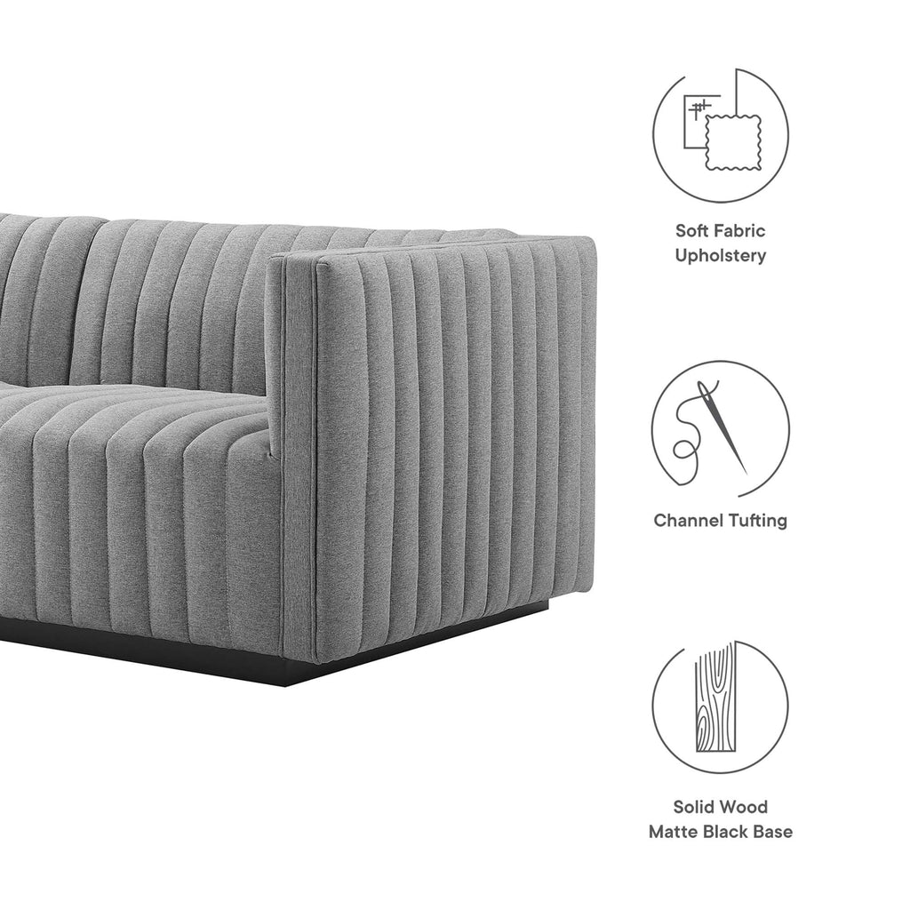 Black Light Gray Tufted Upholstered Loveseat H5001