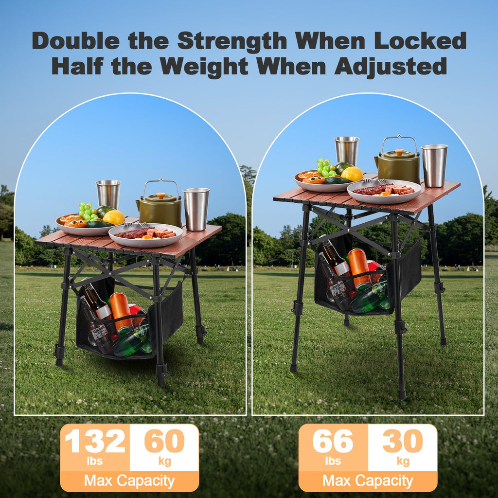 Portable Folding Camping Table Adjustable Height H173029