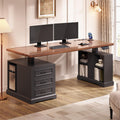 63" Farmhouse Electric Standing Desk with 3 Drawers R28165