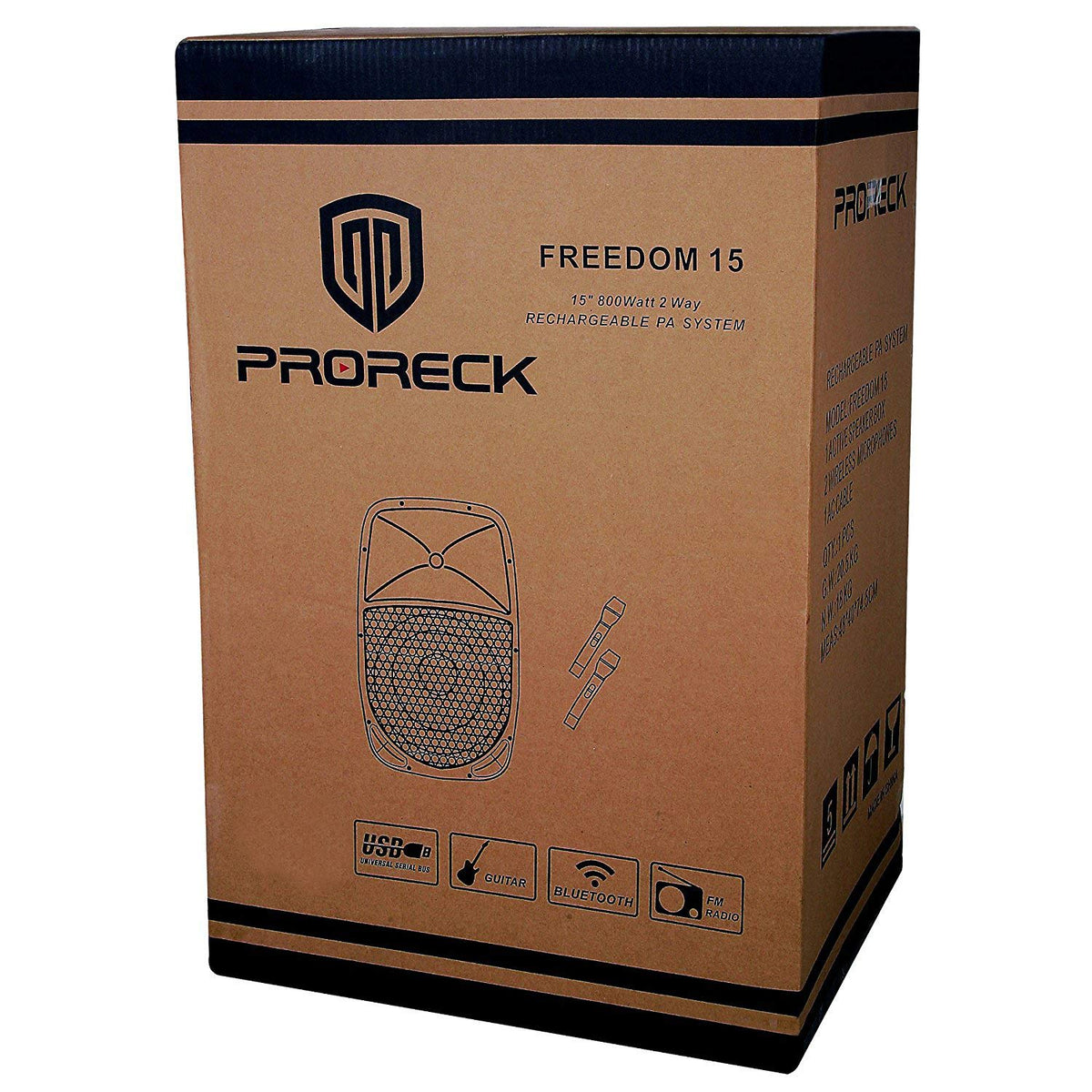 1600W 2-Way Rechargeable Powered PA Speaker System with Bluetooth W335476