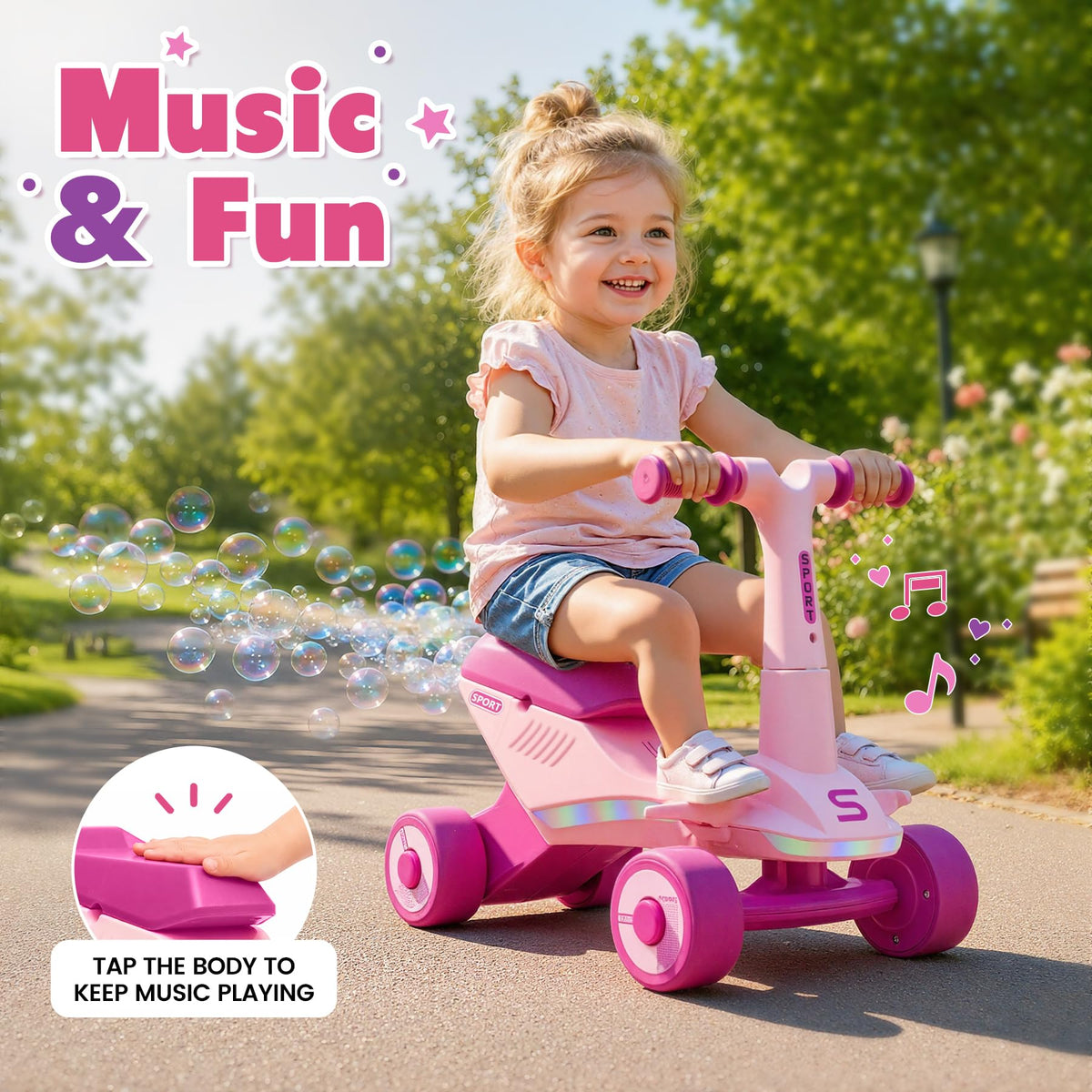 Electric Baby Balance Bike with Bubble Machine Y920311