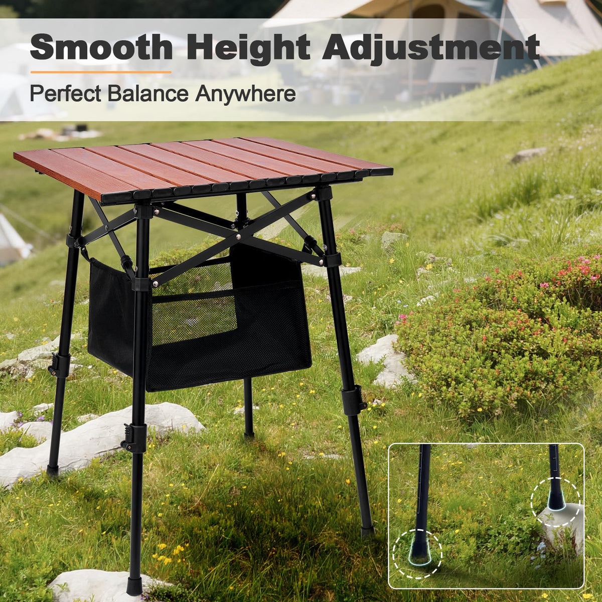 Portable Folding Camping Table Adjustable Height H173029