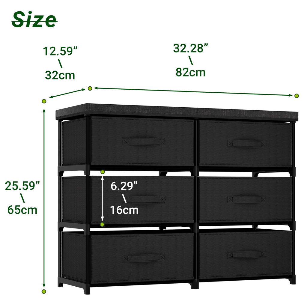 6 Drawer Fabric Dresser Storage Tower A83479