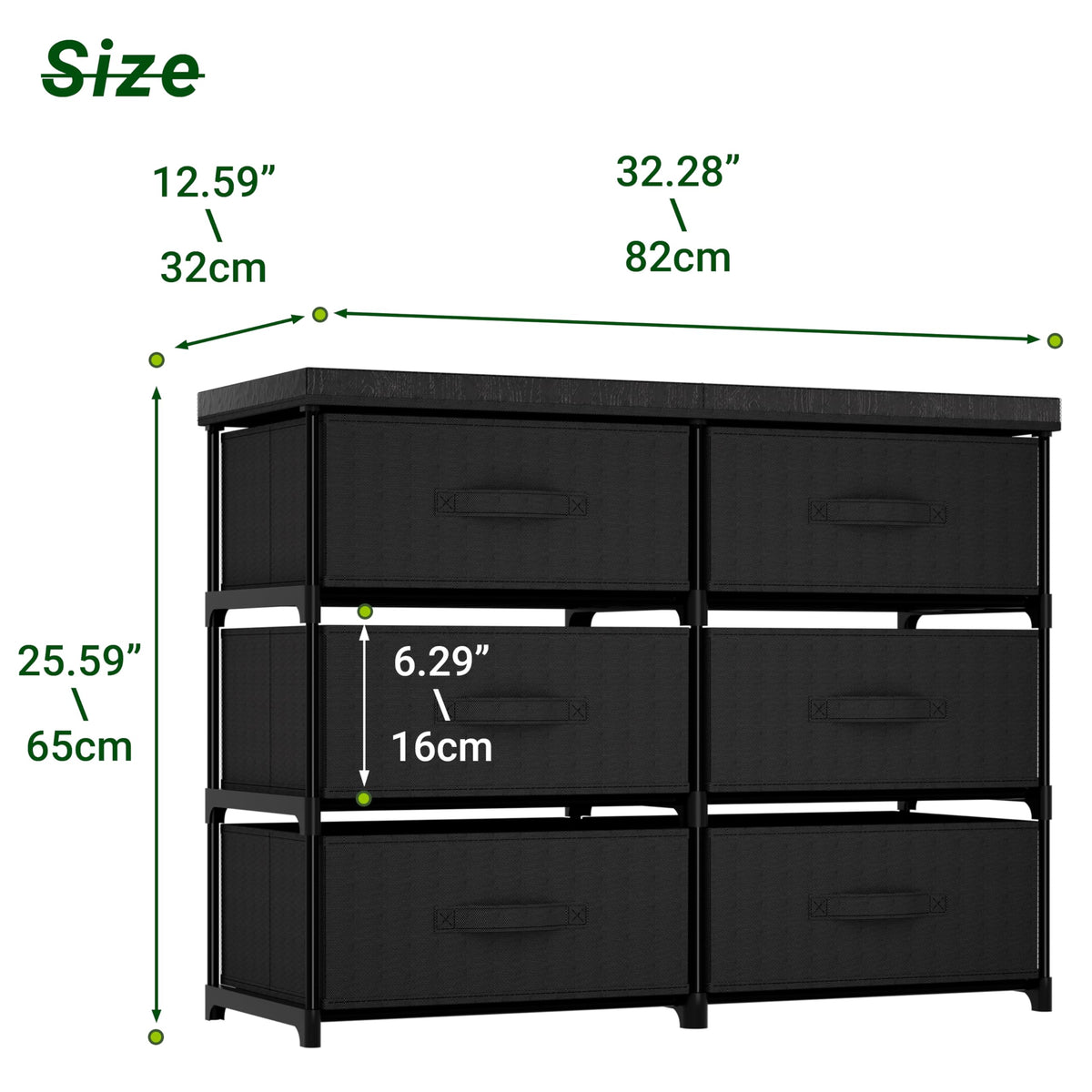6 Drawer Fabric Dresser Storage Tower A83479