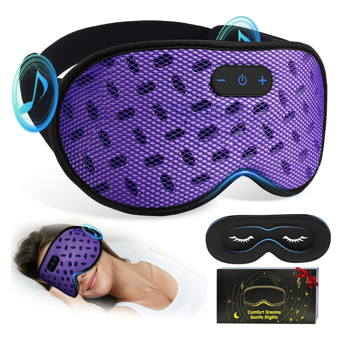 Bluetooth 3D Contoured Sleeping Eye Mask R1684