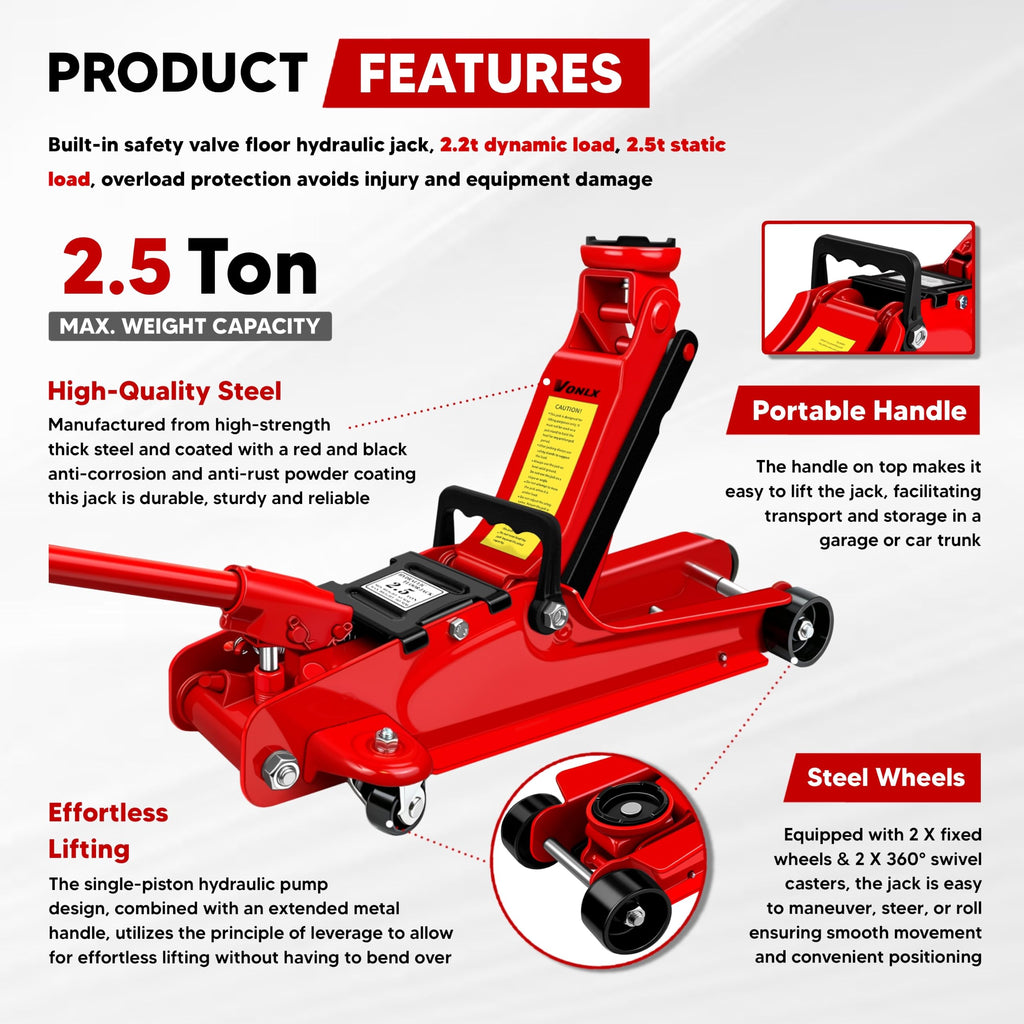 2.5 Ton Low-Profile Hydraulic Floor Jack E1422