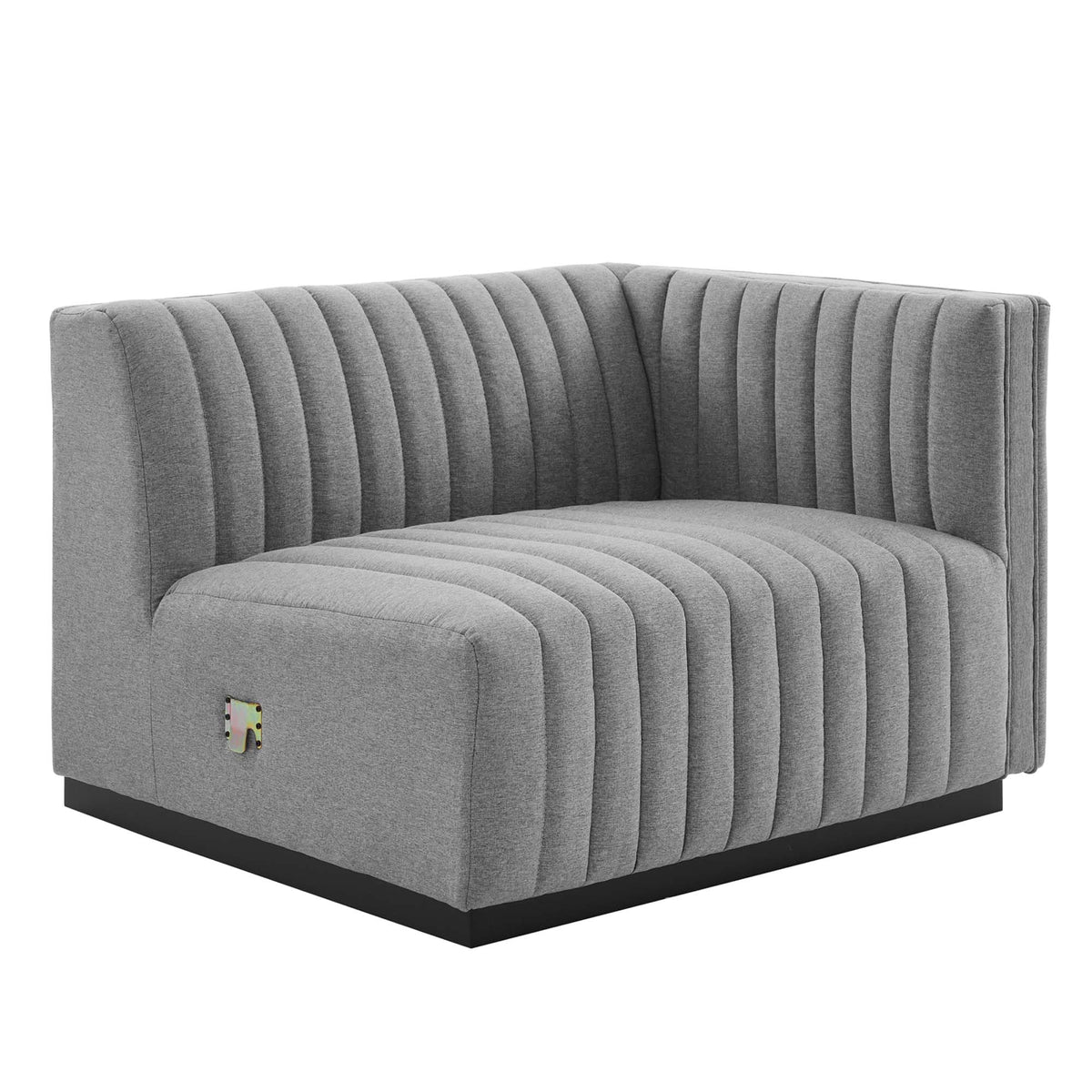 Black Light Gray Tufted Upholstered Loveseat H5001