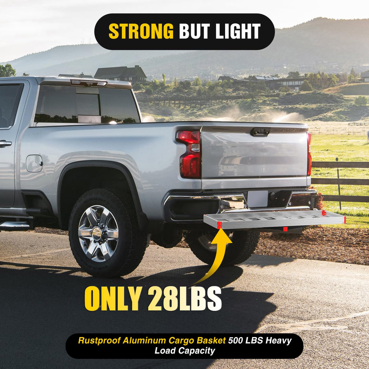 Aluminum Hitch Cargo Carrier 60" x 22" x 3.25" 500 lbs Cargo Basket for 2" Receiver R6963