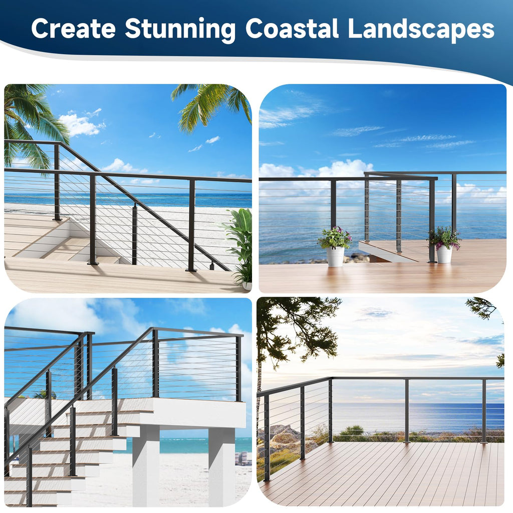 Black Aluminum Handrail 3 Pack U2818