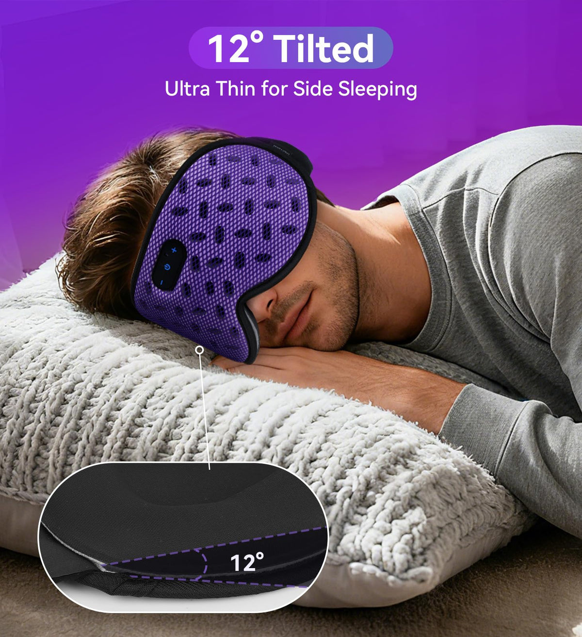 Bluetooth 3D Contoured Sleeping Eye Mask R1684