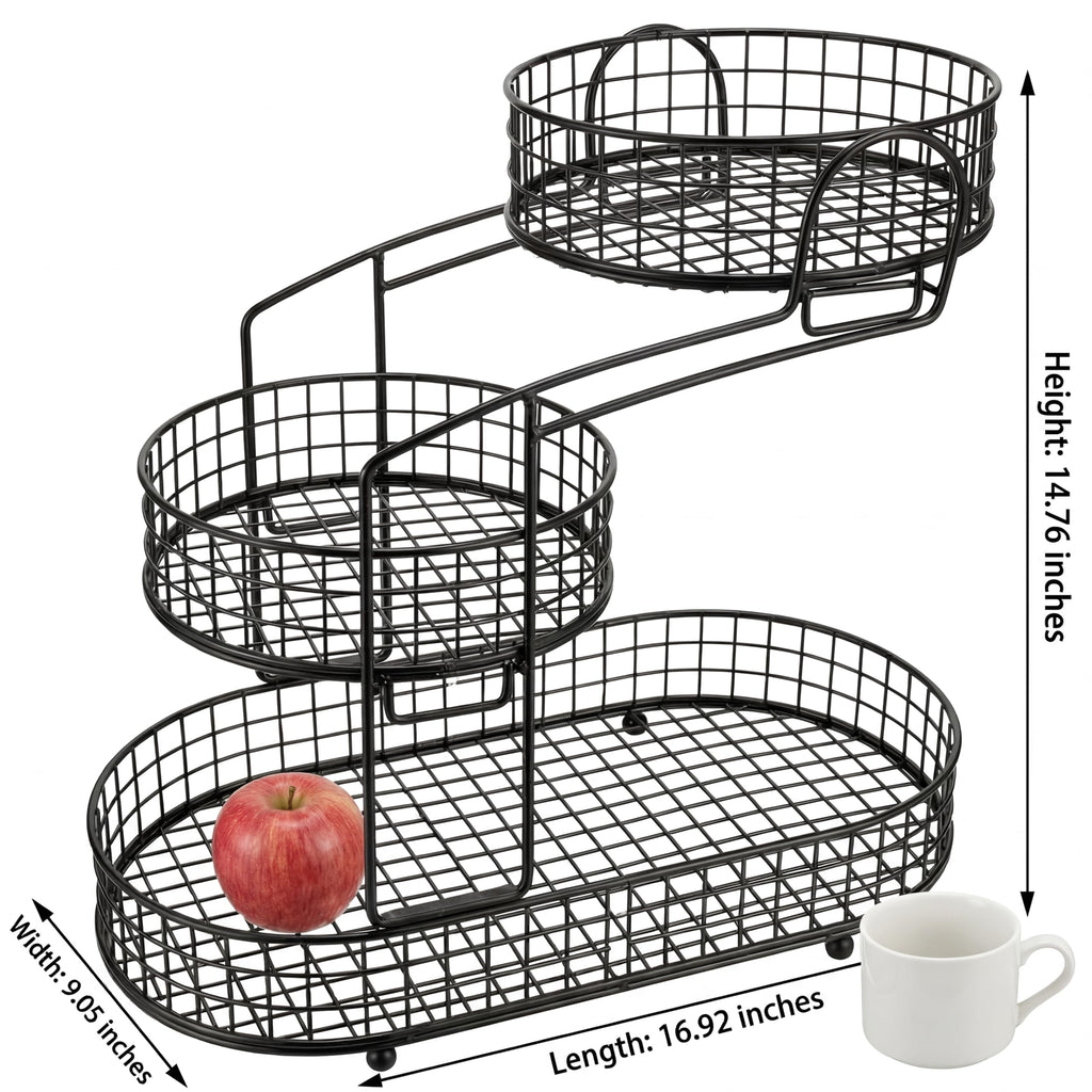 3-Tier Metal Wire Fruit Basket Y858067