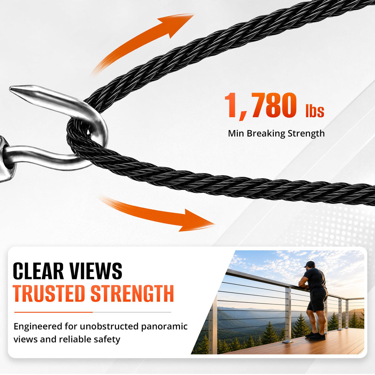 Black Stainless Steel Cable 1000FT H294453