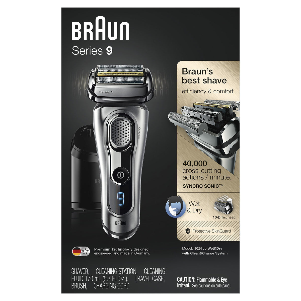Electric Foil Shaver with Beard Trimmer, Rechargeable, Wet & Dry, 6 Piece Set D5318