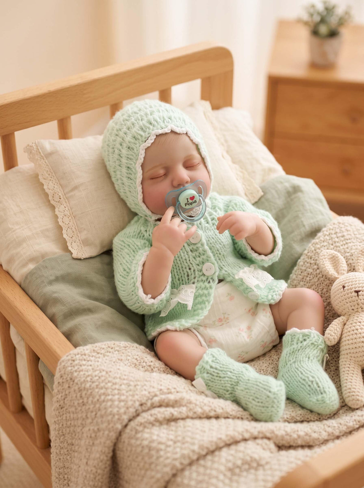 20-Inch Sleeping Reborn Baby Doll with Knitted Hat E230
