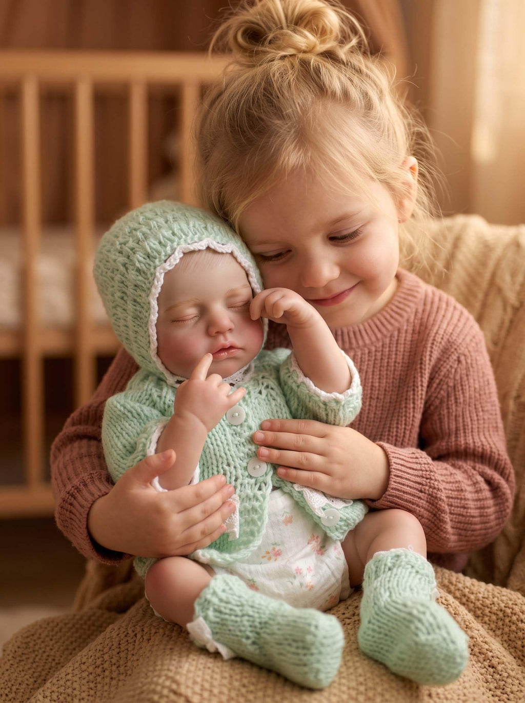 20-Inch Sleeping Reborn Baby Doll with Knitted Hat E230