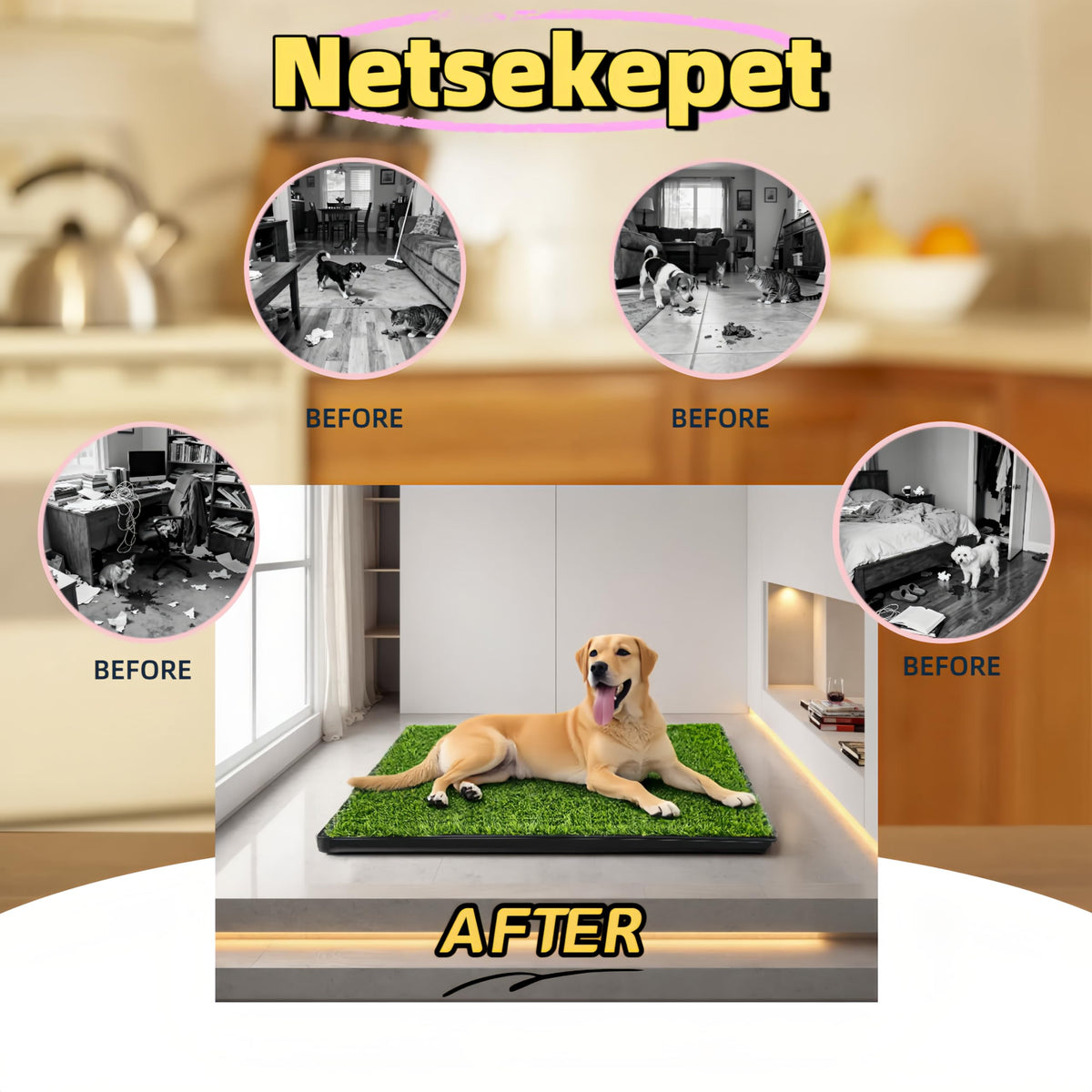30''X20'' Artificial Turf Dog Grass Pad with Tray S5905