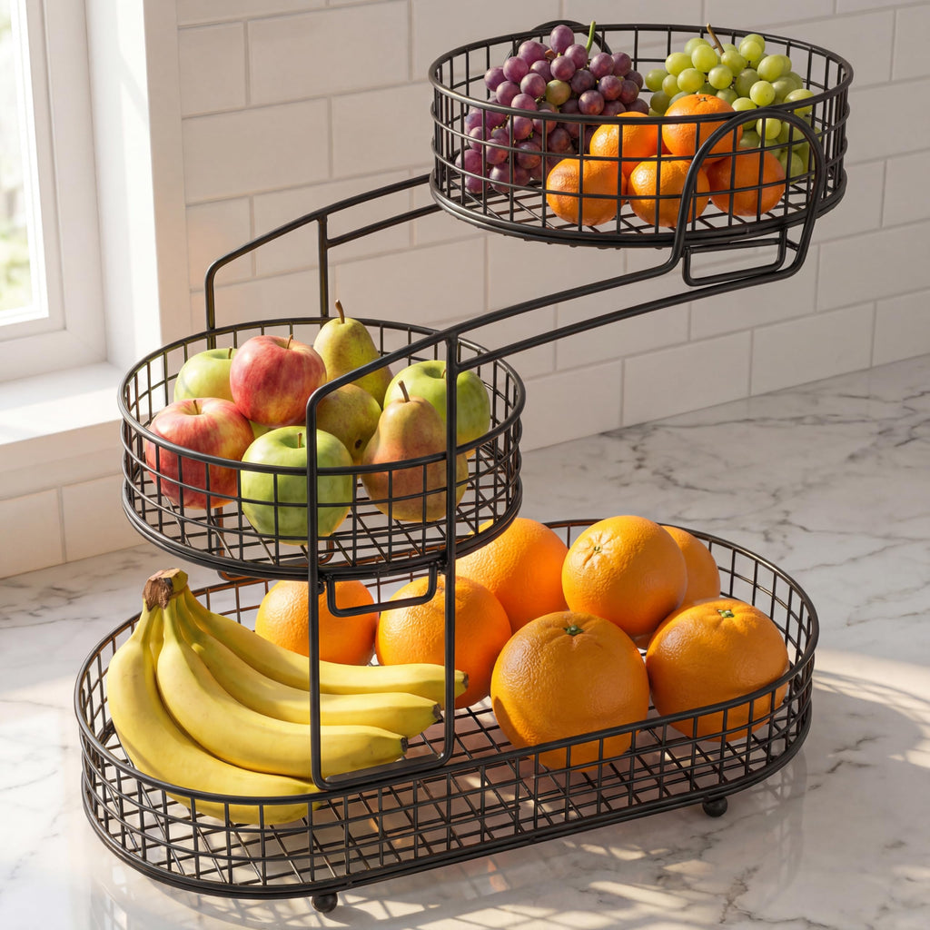 3-Tier Metal Wire Fruit Basket Y858067