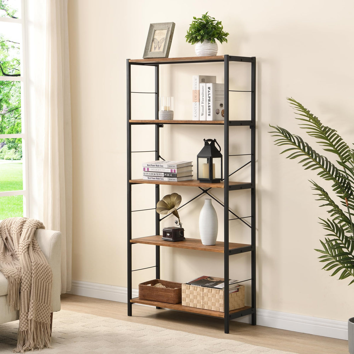 5 Tier Bookshelf with Coffee Shelves R56547