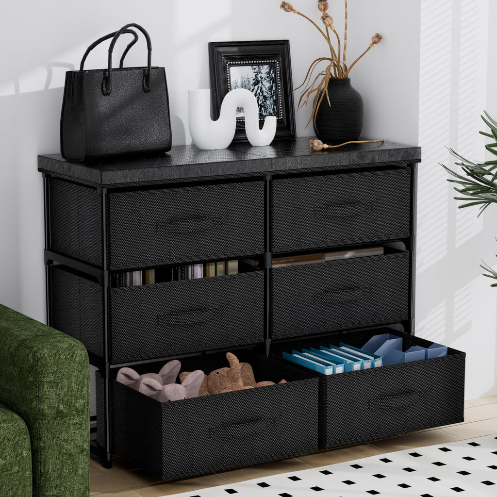 6 Drawer Fabric Dresser Storage Tower A83479