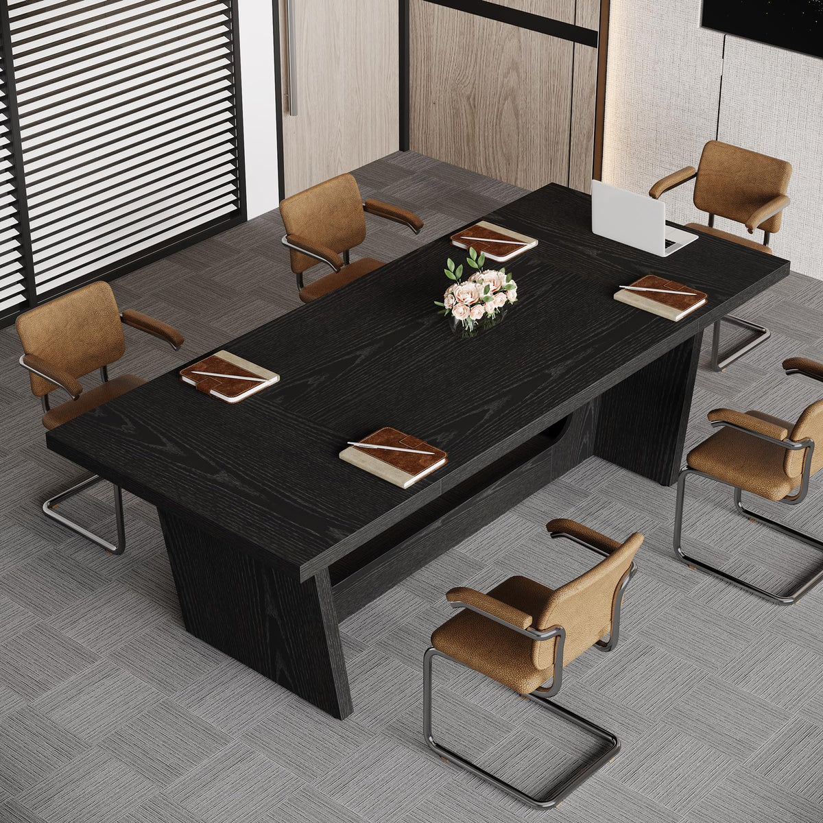 6 FT Rectangular Conference Table with Pedestal Base U992931