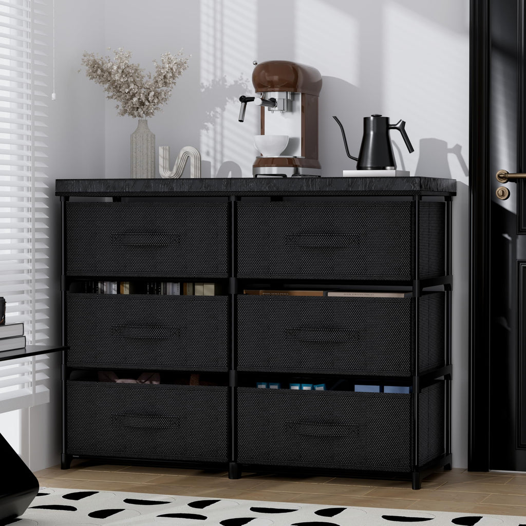 6 Drawer Fabric Dresser Storage Tower A83479