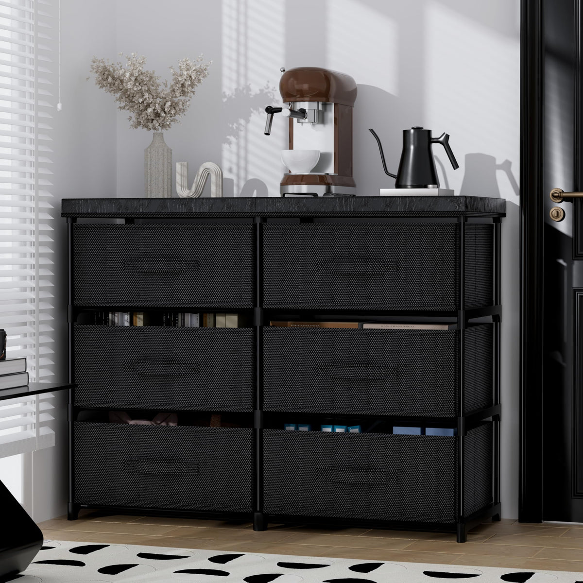6 Drawer Fabric Dresser Storage Tower A83479