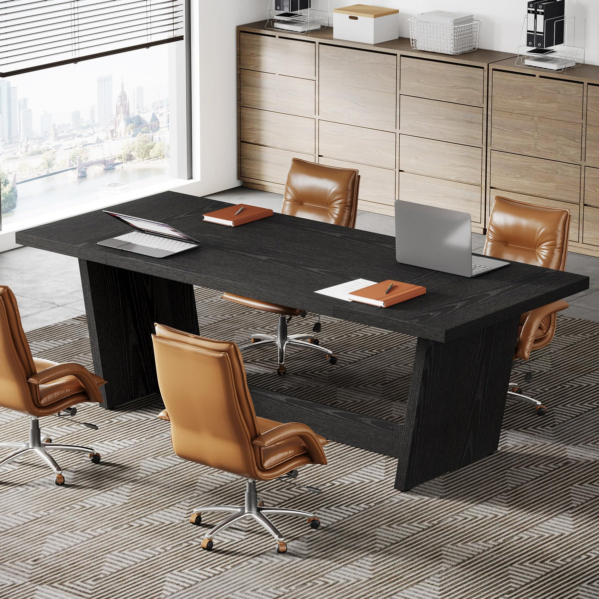 6 FT Rectangular Conference Table with Pedestal Base U992931