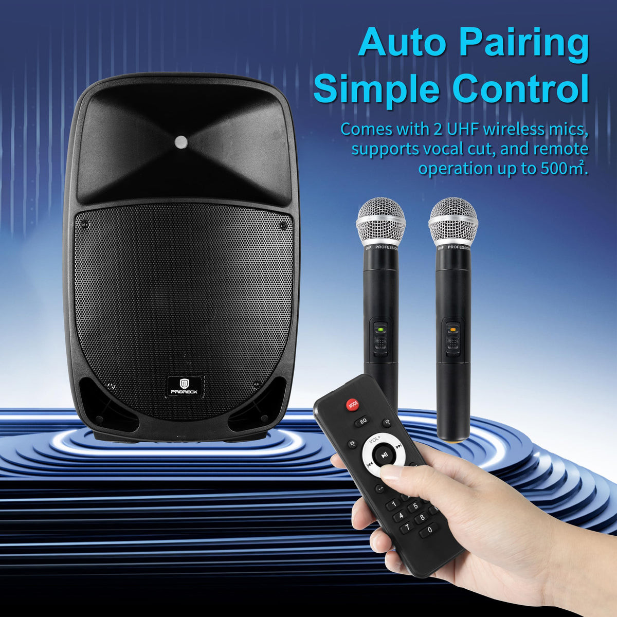 1600W 2-Way Rechargeable Powered PA Speaker System with Bluetooth W335476