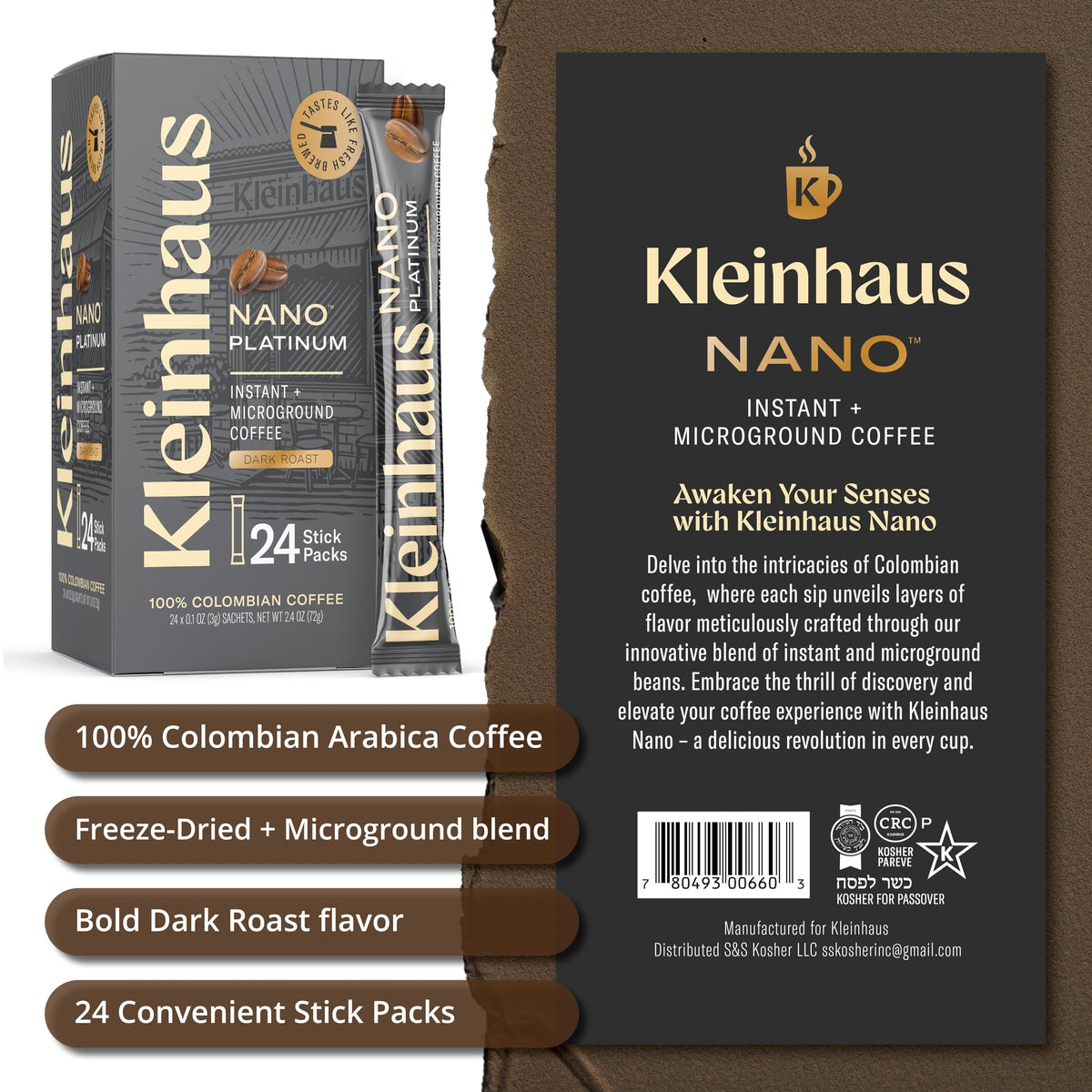 Dark Roast Instant Coffee Packets H3701