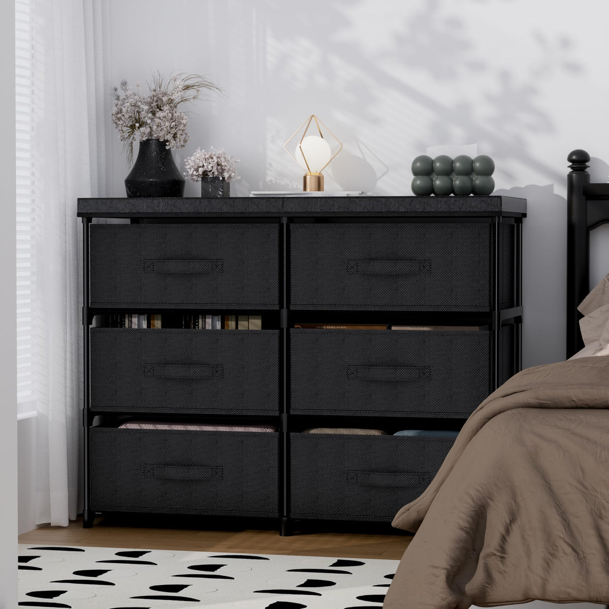 6 Drawer Fabric Dresser Storage Tower A83479