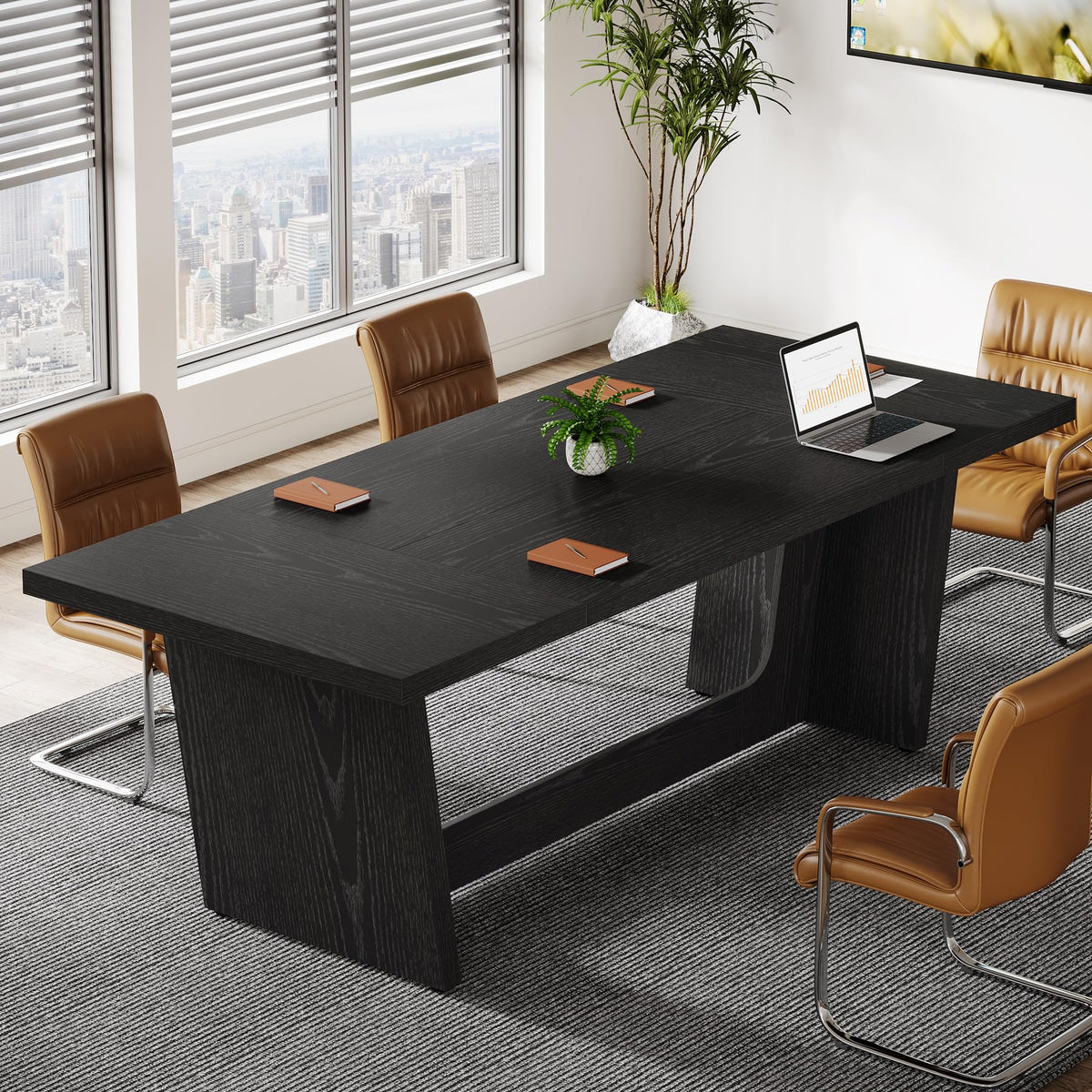 6 FT Rectangular Conference Table with Pedestal Base U992931