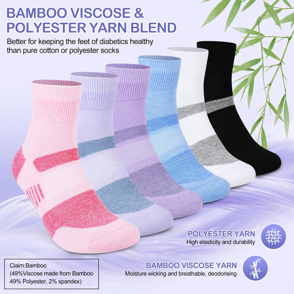 6 Pairs Non Binding Diabetic Ankle Socks H52009