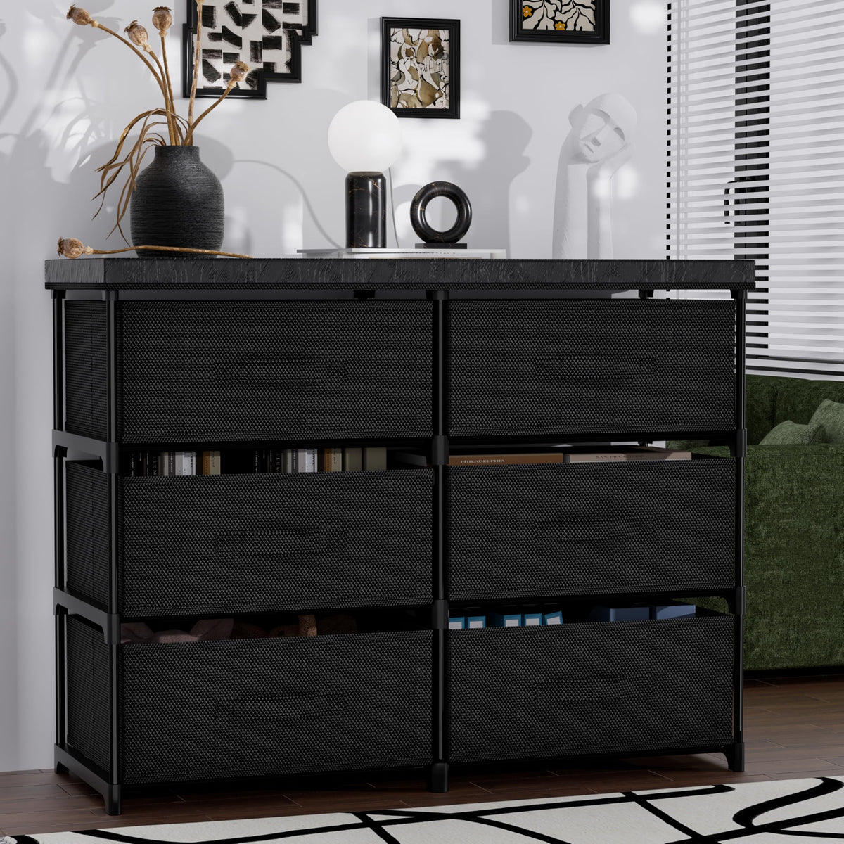 6 Drawer Fabric Dresser Storage Tower A83479